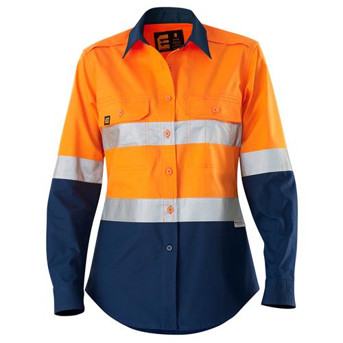 E2370ST Women's Hi Vis Aerocool Shirt with Perforated Tape