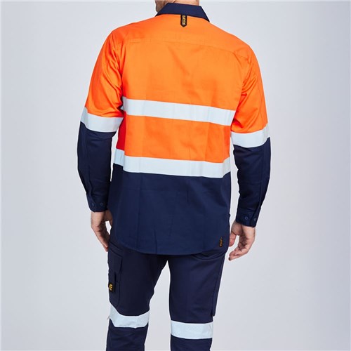 E1300ST Hi Vis Spliced Evolution Drill Shirt with Tape 