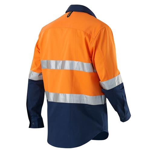 E1300ST Hi Vis Spliced Evolution Drill Shirt with Tape 