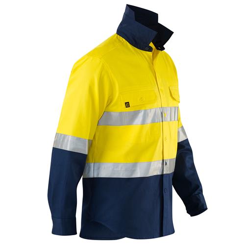 E1300ST Hi Vis Spliced Evolution Drill Shirt with Tape 