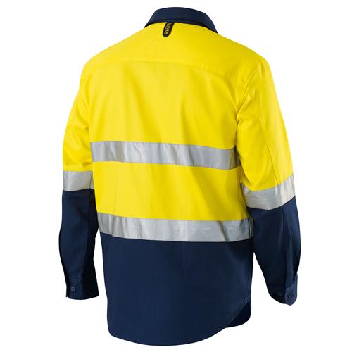 E1300ST Hi Vis Spliced Evolution Drill Shirt with Tape 