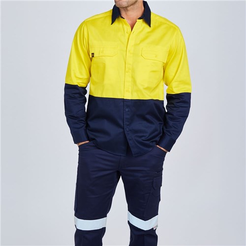 E1300S Hi Vis Spliced Evolution Drill Shirt 