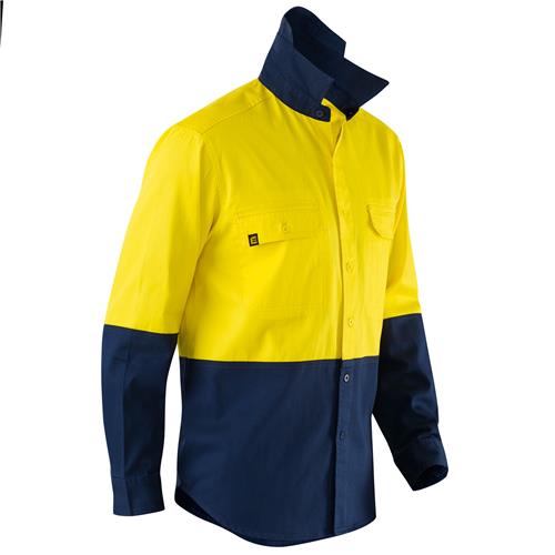 E1300S Hi Vis Spliced Evolution Drill Shirt 