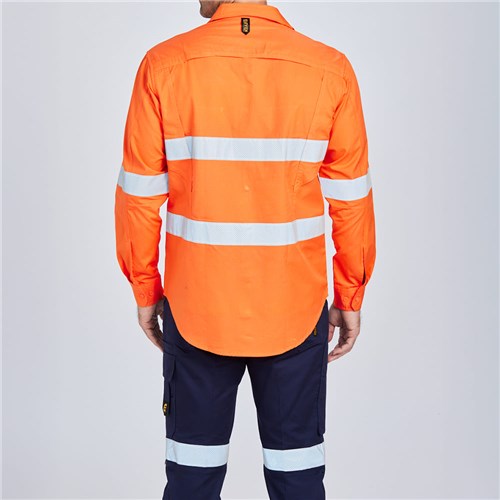 E1300T Hi Vis Orange Evolution Drill Shirt with Tape