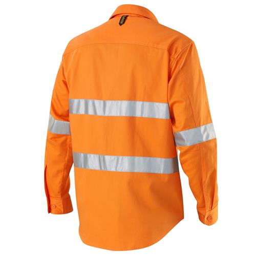 E1300T Hi Vis Orange Evolution Drill Shirt with Tape