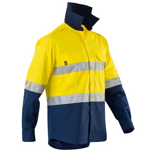 E1370ST Hi Vis Spliced AeroCool Shirt with Perforated Tape 
