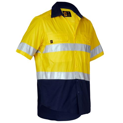 Hi Vis AEROCOOL Spliced Shirt with Reflective Tape S/S