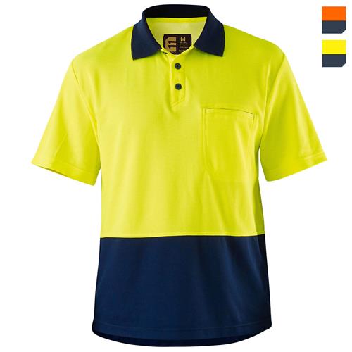 E1403S Hi Vis Cotton Backed Polo Shirt