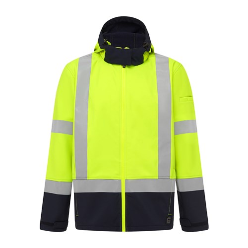 Recycled Softshell XTapeJacket - Hi Vis Yellow Navy