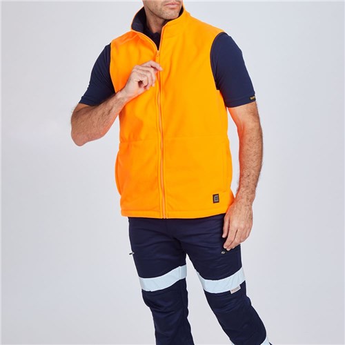 Bonded Fleece Full Zip Vest Orange