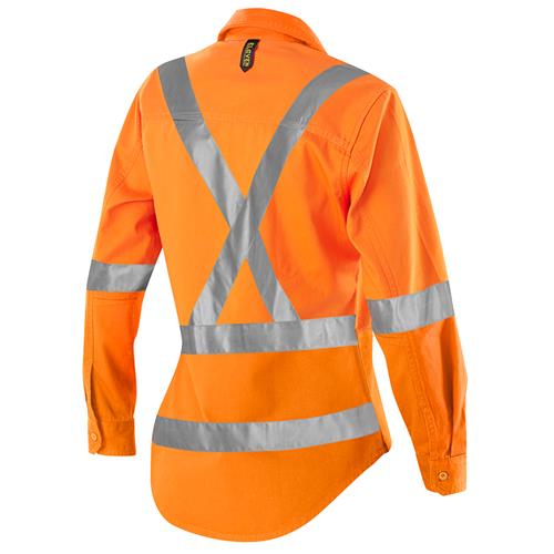 Women's Hi-Vis Drill Shirt with 3M 'X' Pattern Tape L/S