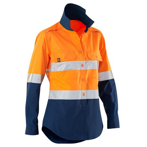 E2370ST Women's Hi Vis Aerocool Shirt with Perforated Tape