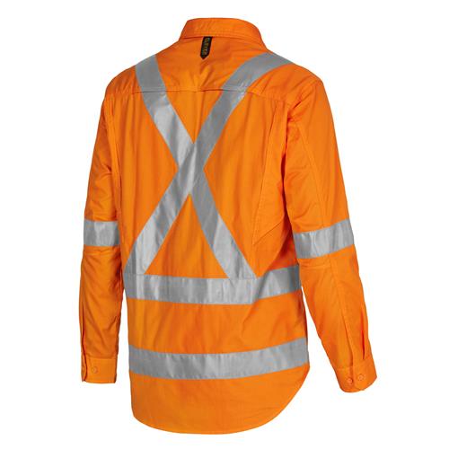 E1372T Hi Vis AeroCool Long Sleeve Shirt with 3M 'X' Pattern Tape