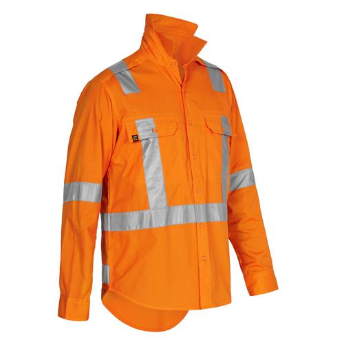 E1372T Hi Vis AeroCool Long Sleeve Shirt with 3M 'X' Pattern Tape